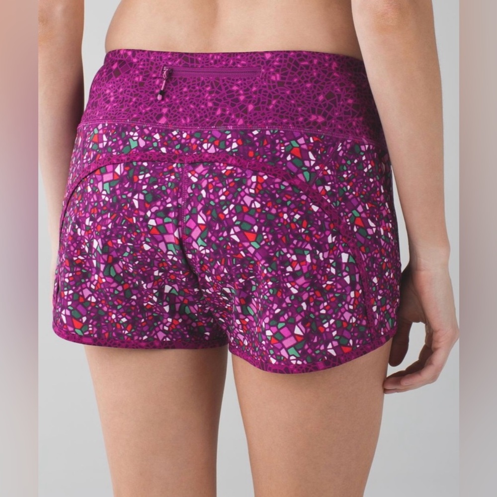 Lululemon Run Times Shorts Paradise Camo Multi Plum Size 10